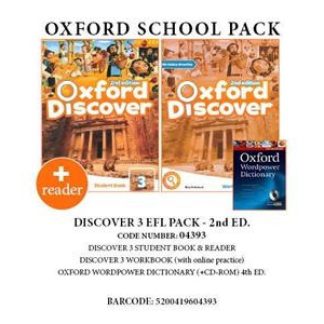 OXFORD DISCOVER 3 PACK EFL (SB + WB WITH ONLINE PRACTICE + READER: FESTIVALS AROUND THE WORLD + OXF. WORDPOWER DICTIONARY&CD-ROM) - 04393 2ND ED