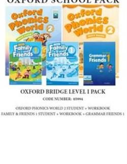 OXFORD BRIDGE LEVEL 1 PACK (OXFORD PHONICS WORLD 2 SB + WB & FAMILY AND FRIENDS 1 SB + WB & GRAMMAR FRIENDS 1) - 05994