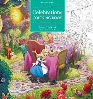 DISNEY DREAMS COLLECTION THOMAS KINKADE STUDIOS CELEBRATIONS COLORING BOOK PB