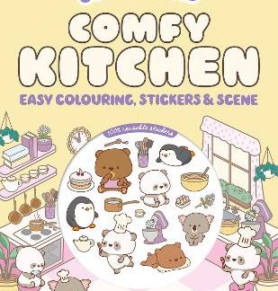 COZY WORLD COMFY KITCHEN: EASY COLOURING AND STICKER SCENE FOR TEENS, YOUNG ADULTS AND ADULTS