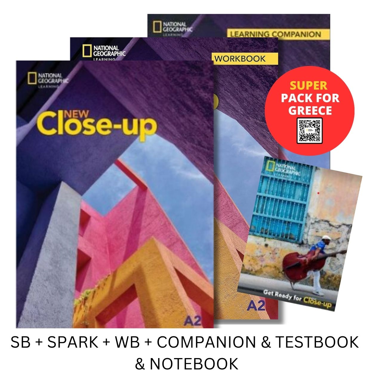 NEW CLOSE-UP A2 SUPER PACK FOR GREECE (SB + SPARK + WB + COMPANION & TESTBOOK & NOTEBOOK)