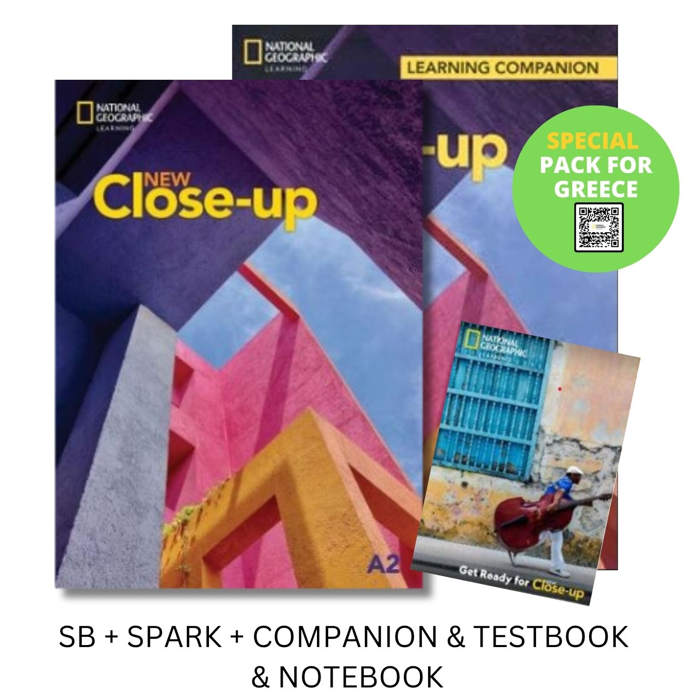 NEW CLOSE-UP A2 SPECIAL PACK FOR GREECE (SB + SPARK + COMPANION & TESTBOOK & NOTEBOOK)