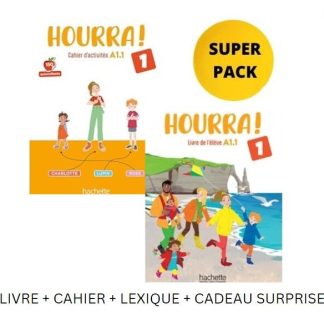 HOURRA! 1 SUPER PACK AR (LIVRE + CAHIER + LEXIQUE + CADEAU SURPRISE)
